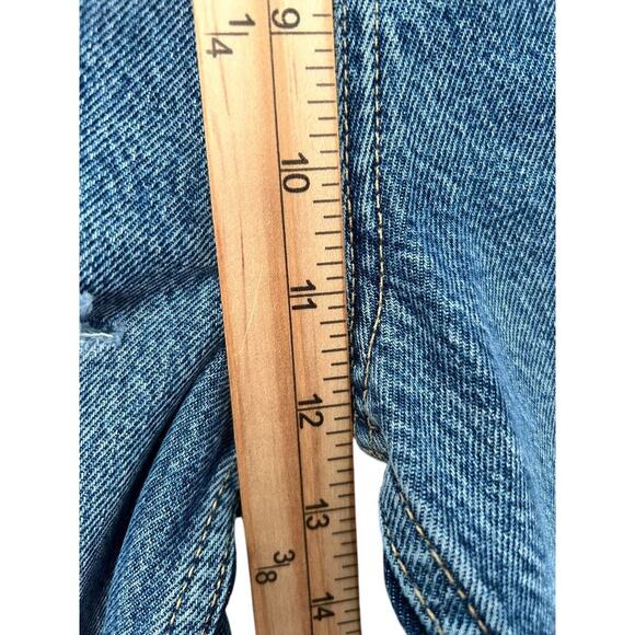 We The Free Jeans Womens 28 High Rise Destroyed Raw Hem Straight Crop Light Wash - Picture 10 of 12